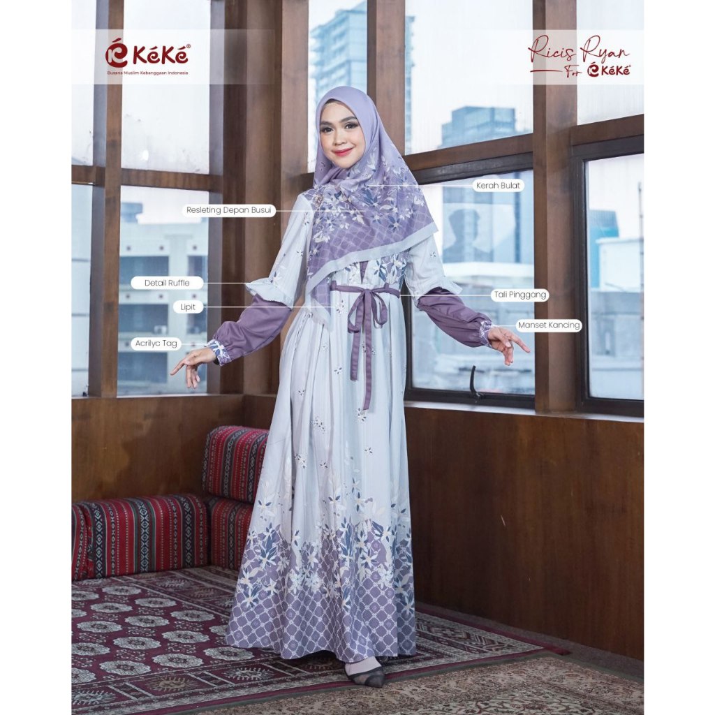 Sarimbit Keke Aurora Series - Grape Jam / Sarimbit Keluarga Terbaru 2024 / Baju Sarimbit Keluarga / 