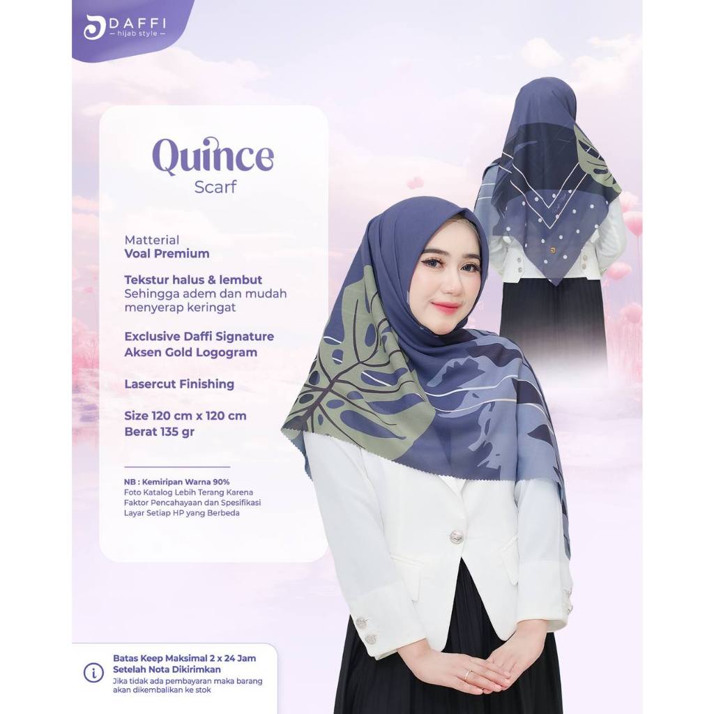 Hijab Daffi Quince Series scarf daffi hijab segiempat berkualitas ORI Daffi