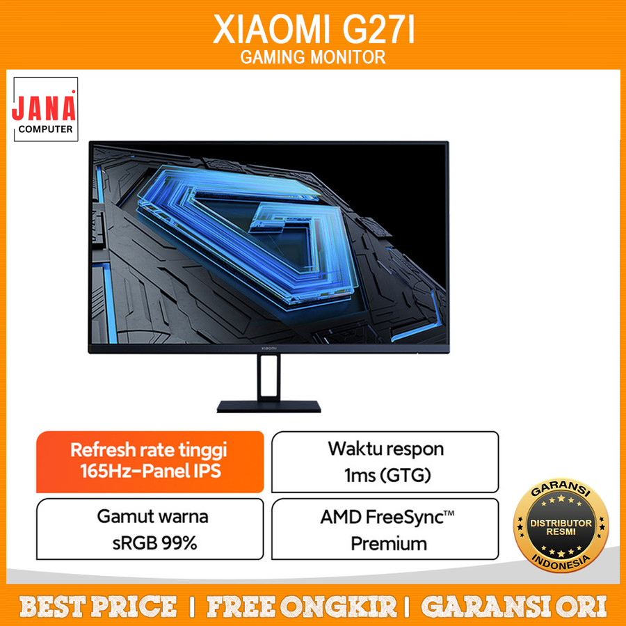 LED Xiaomi Gaming Monitor G27i 27" IPS 165Hz 1ms AMD FreeSync Mi 27"