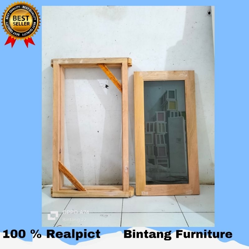 Shp1 Ready Stok Daun Dan Kusen Jendela Kayu Minimalis 1 Set Murah