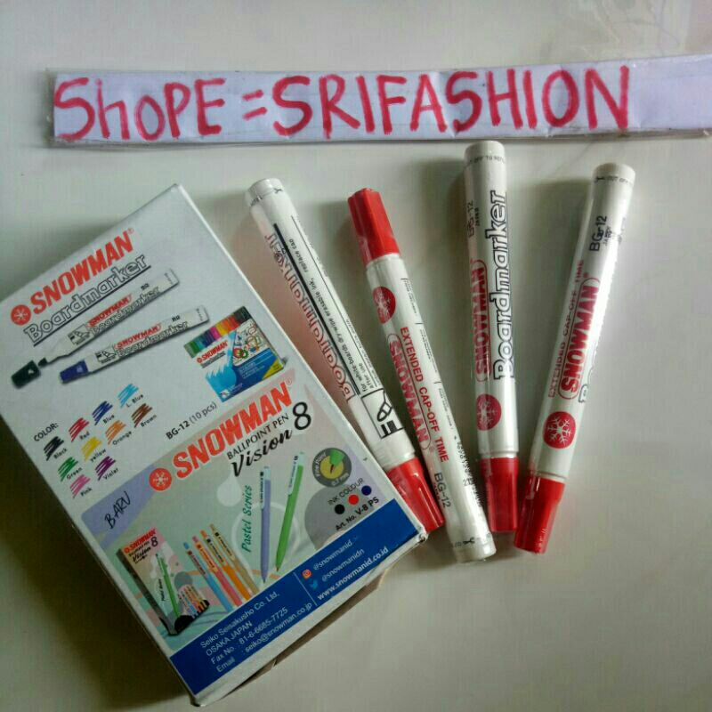 

SPIDOL WARNA MERAH SNOWMAN WHITEBOARD MARKER / PAPAN TULIS BISA DI HAPUS