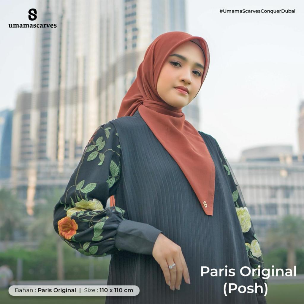 Umamascarves Paris POSH Metal Logo S 110x110 cm Jilbab Paris POSH Umama Scarf