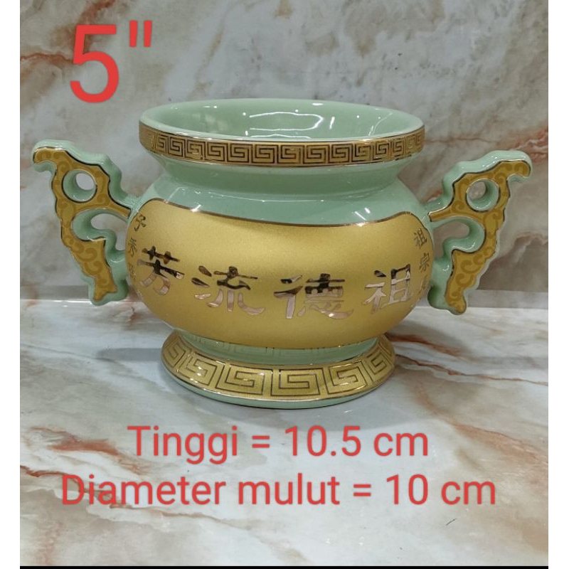 hio lo/ hiolo leluhur / hiolo co sien - keramik - 5inch - hijau