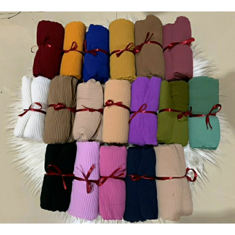 Hijab (Grosir Paket Usaha 25pcs Pasmina Plisket)