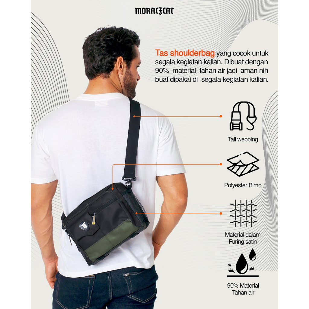 LIMITED MORAL FLAT OFFICIAL-TAS SELEMPANG CASUAL-SHOULDER BAG
