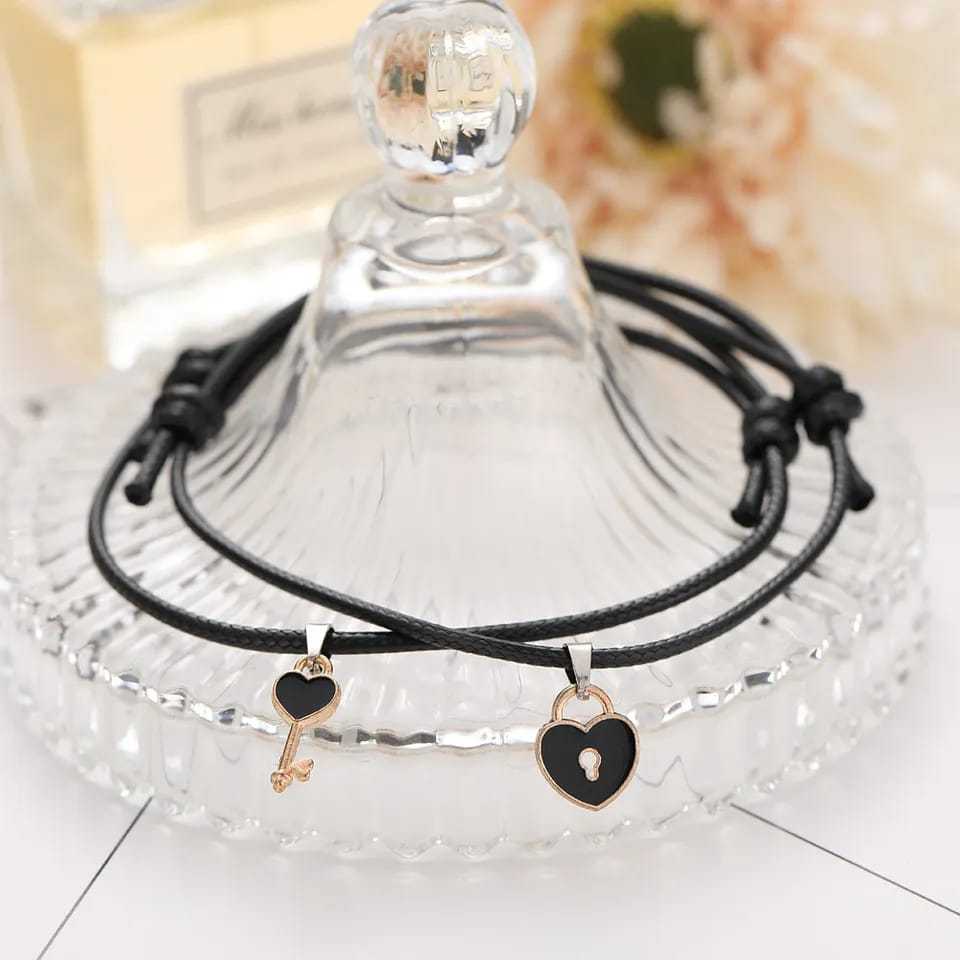 v2 -  Gelang Couple Liontin Kunci Hati 2pcs Gelang Persahabatan Pacar Bestie