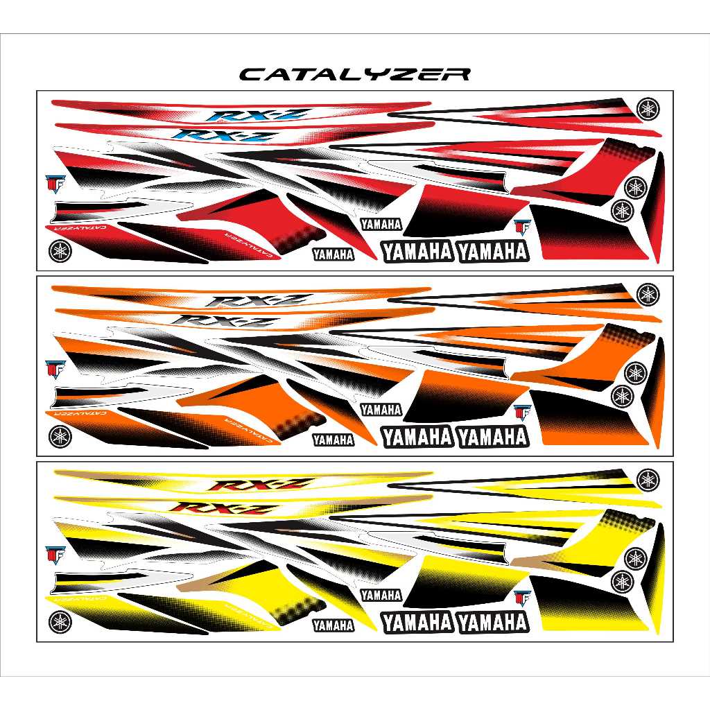 Striping RXZ Catalyzer Merah Lis Stiker Copy Original