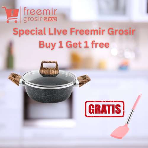 [Special Live] Wajan Panci Kaca Anti Lengket 20cm Premium Serbaguna dengan Tutup Kaca dan Alumunium 