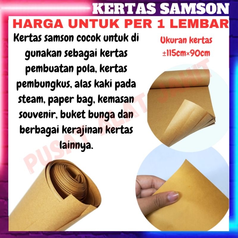 

Kertas samson pembungkus pola cover buku kraft 1 lembar