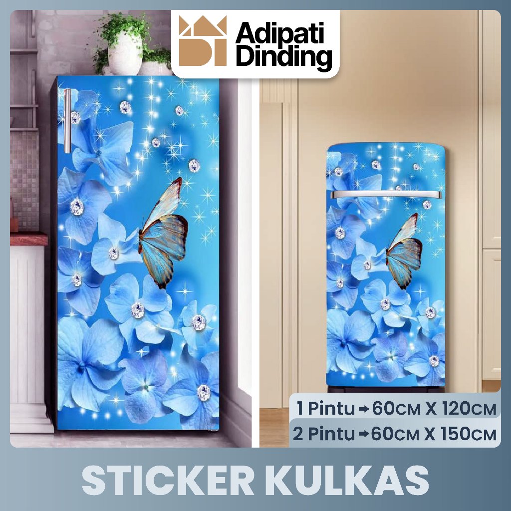 Stiker Kulkas 2 dan 1 Pintu Stiker Kulkas Aesthetic Stiker Kulkas Motif Kupu Kupu Stiker Kulkas Moti