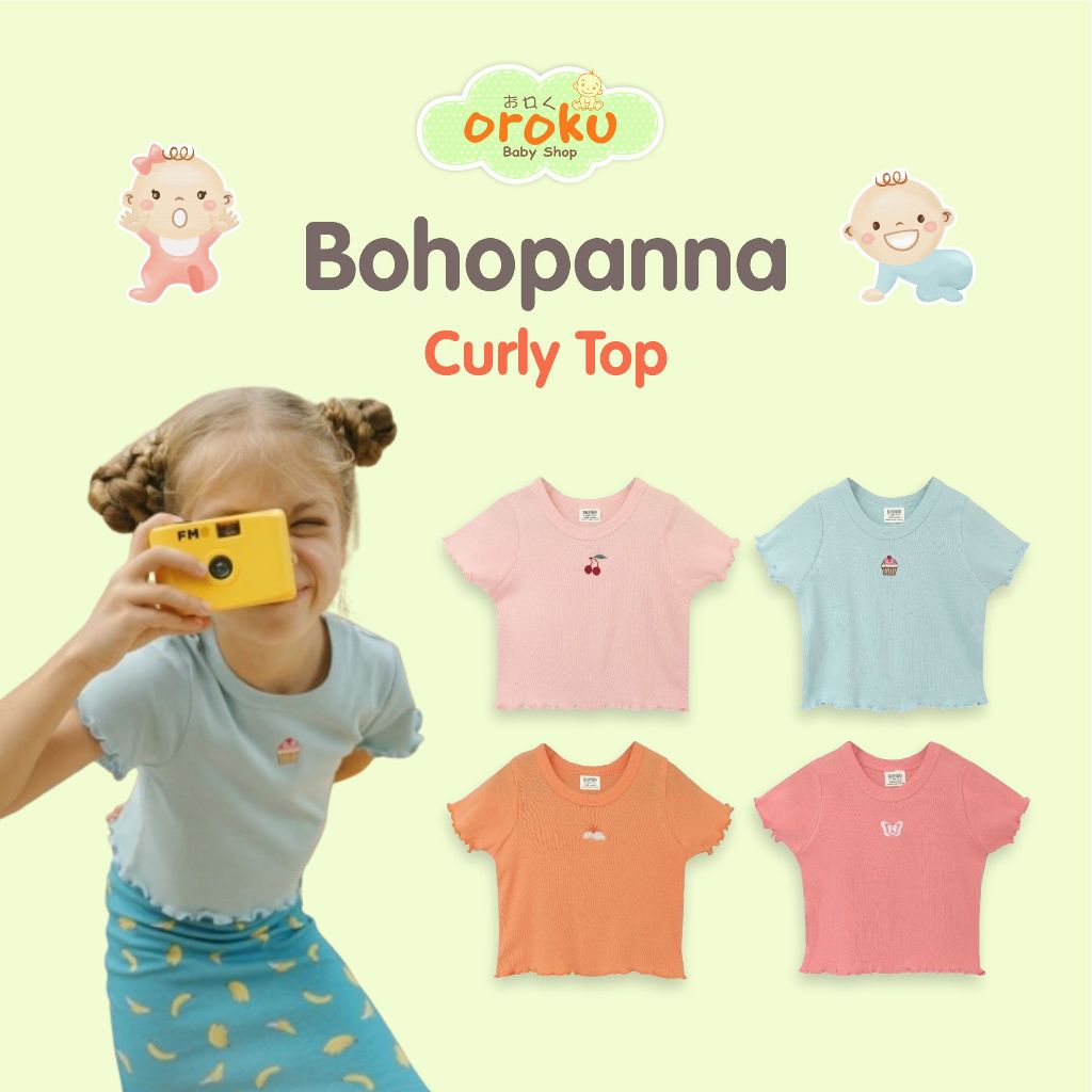 BOHOPANNA CURLY TOP / ATASAN CROP TOP ANAK / CURLY TOP BOHOPANNA