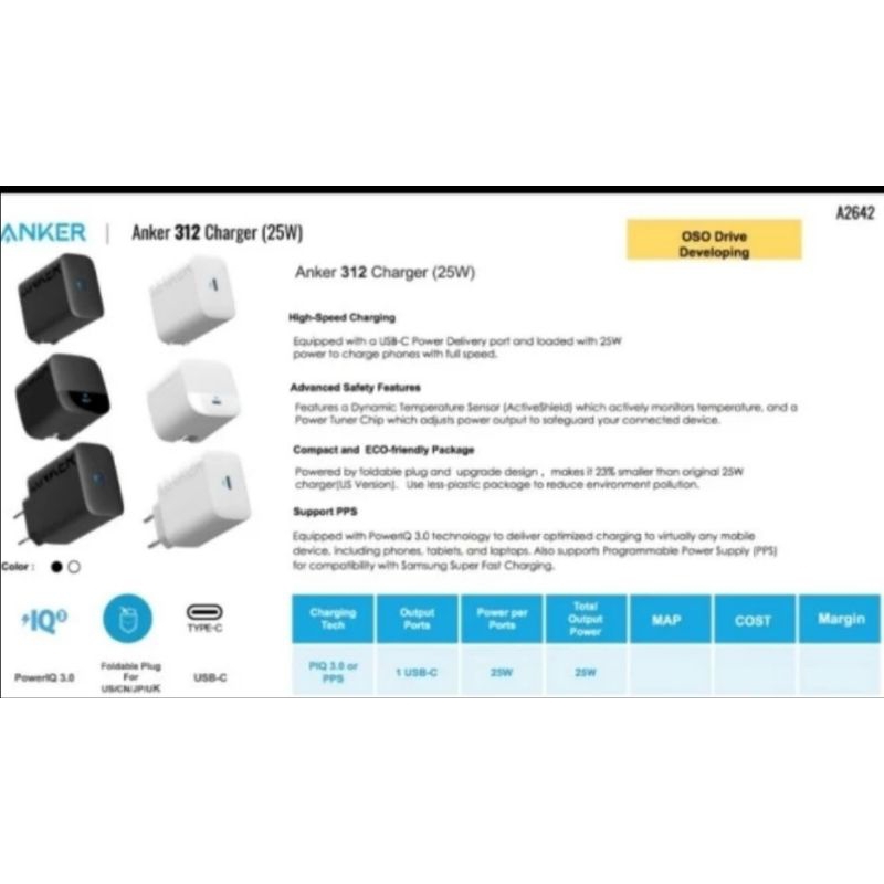Charger PD Anker 312 25Watt Power Delivery A2642