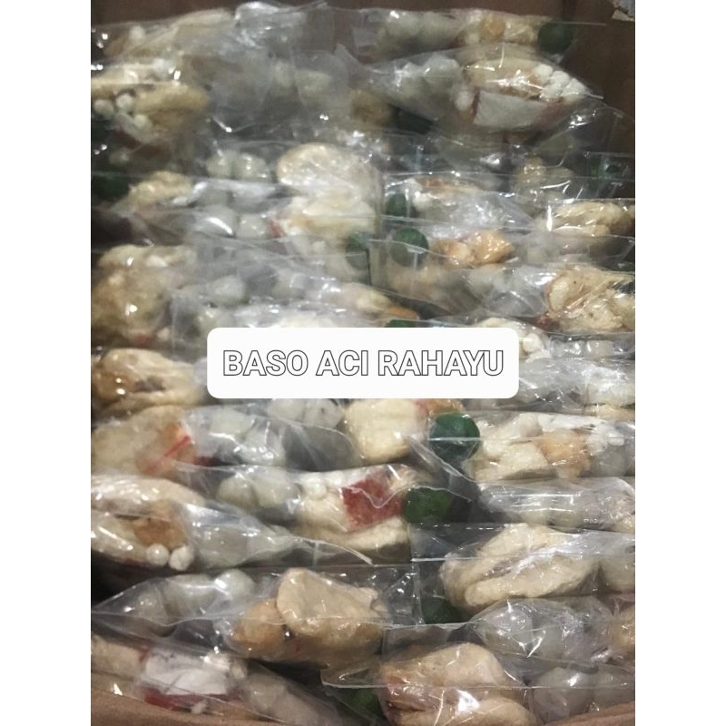 

paket 50 bungkus baso aci ayam baso 6 butir sudah komplit bumbu enak pedas