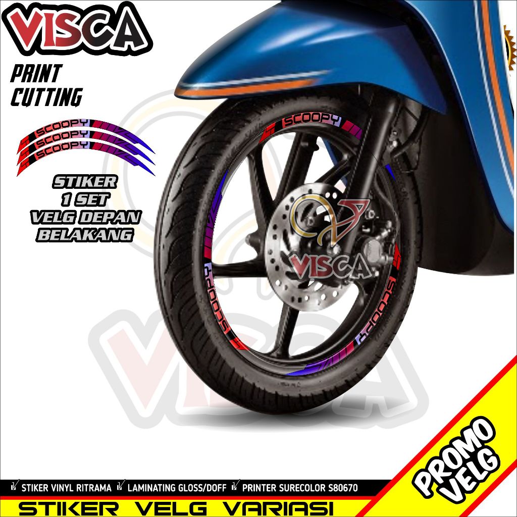 Stiker Velg List Velg Motor Stiker Velg Scoopy Motif Bunglon Custom