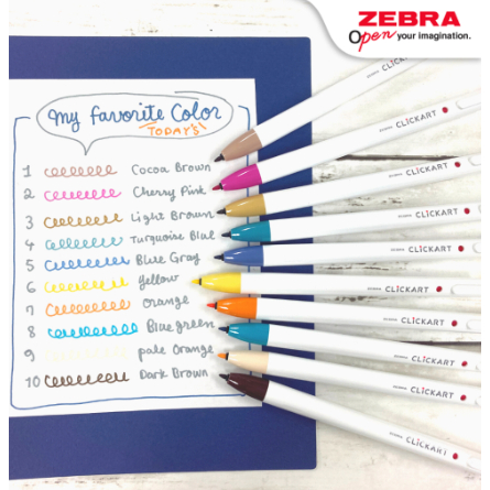 

Zebra ClickArt Retractable 0.6mm spidol Fine Point - Dark Colors