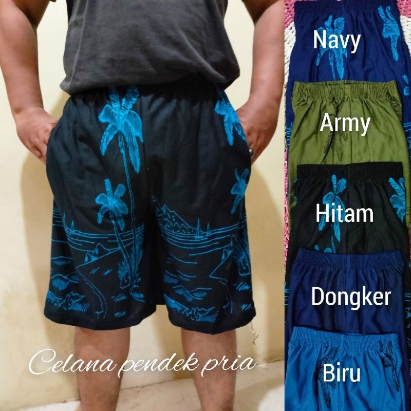 Celana kolor pendek santai /celana pantai pria/wanita jumbo