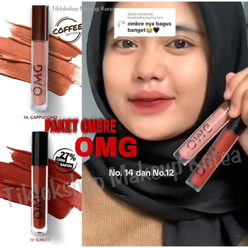 PAKET OMBRE LIPS OMG | Lipcream OMG ombre coffe edition | Lipcream OMG | Ombre OMG Lipcream | Ombre 
