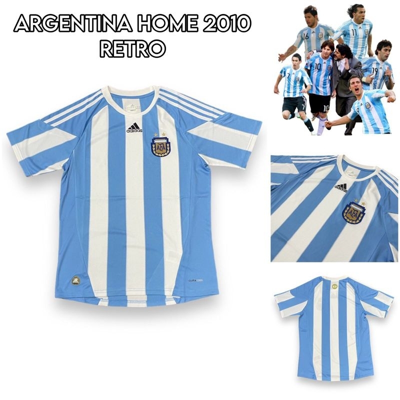 JERSEY BOLA RETRO ARGENTINA HOME 2010 GRADE ORI IMPORT