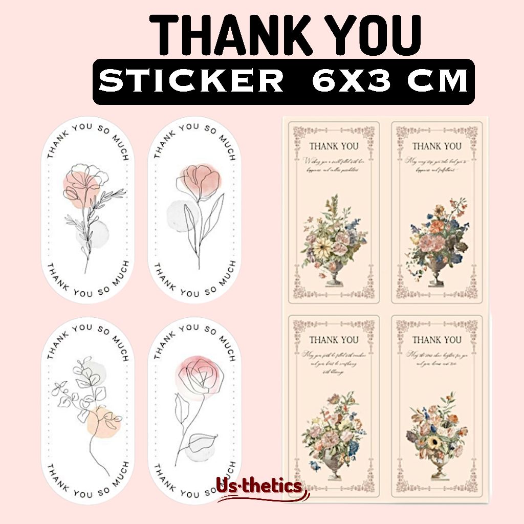 

(10pcs) sticker seal stiker segel thank you panjang ucapan terima kasih