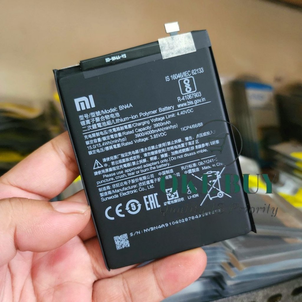 Baterai Batrei Xiaomi Redmi Note 7 Model BN4A Original Batre Batrai Battery Tanam Xiomi Not 7 Pro
