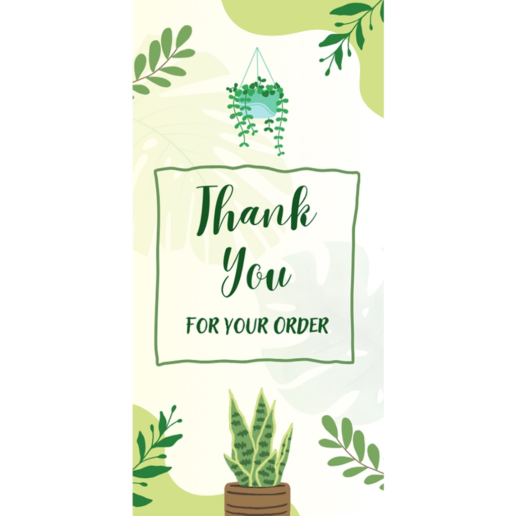 

Stiker Thank You For Your Order motif daun hijau