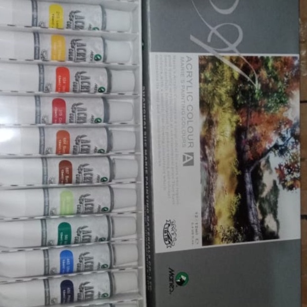 

Terkini Cat acrilis 12 warna 12 ml maries IMF