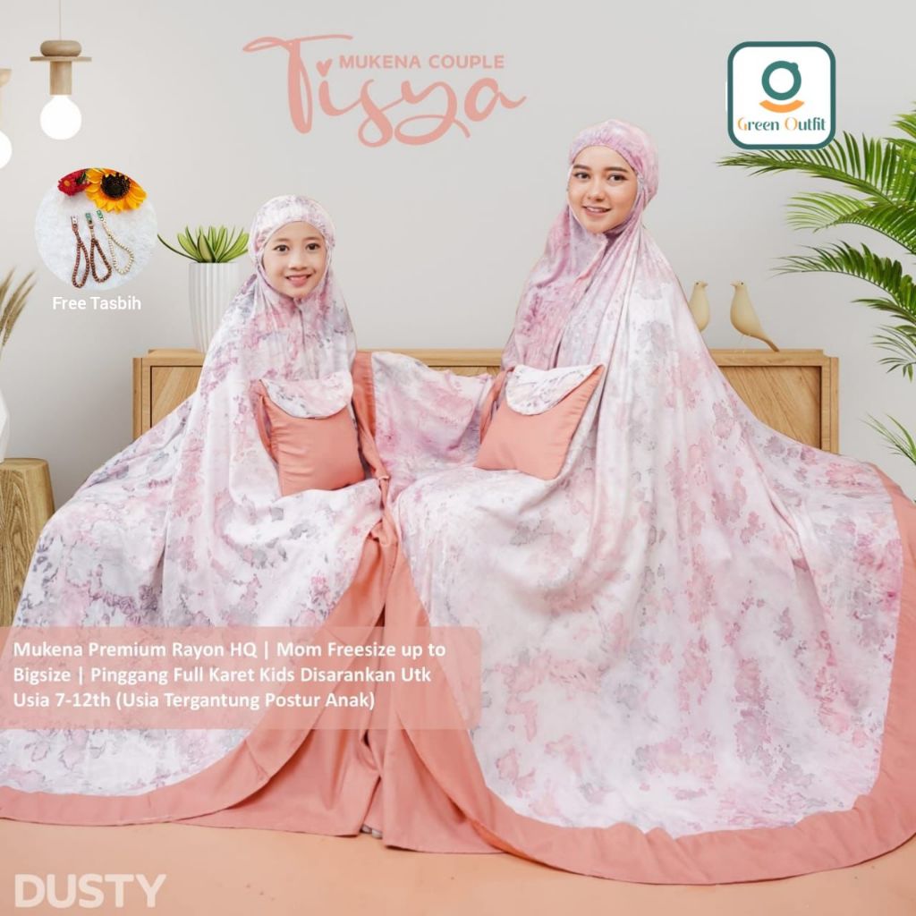 (FREE GIFT) BELI MUKENA PREMIUM - Mukena couple tisya Travel Motif Premium Premium Rayon HQ, Mom Fre