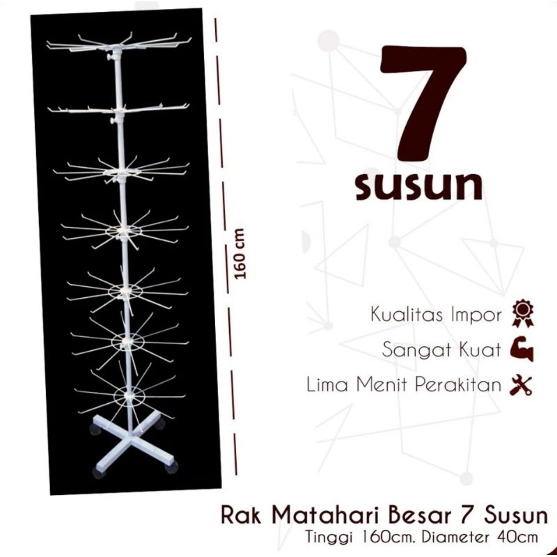 Rak display matahari 7 susun tebal kualitas impor