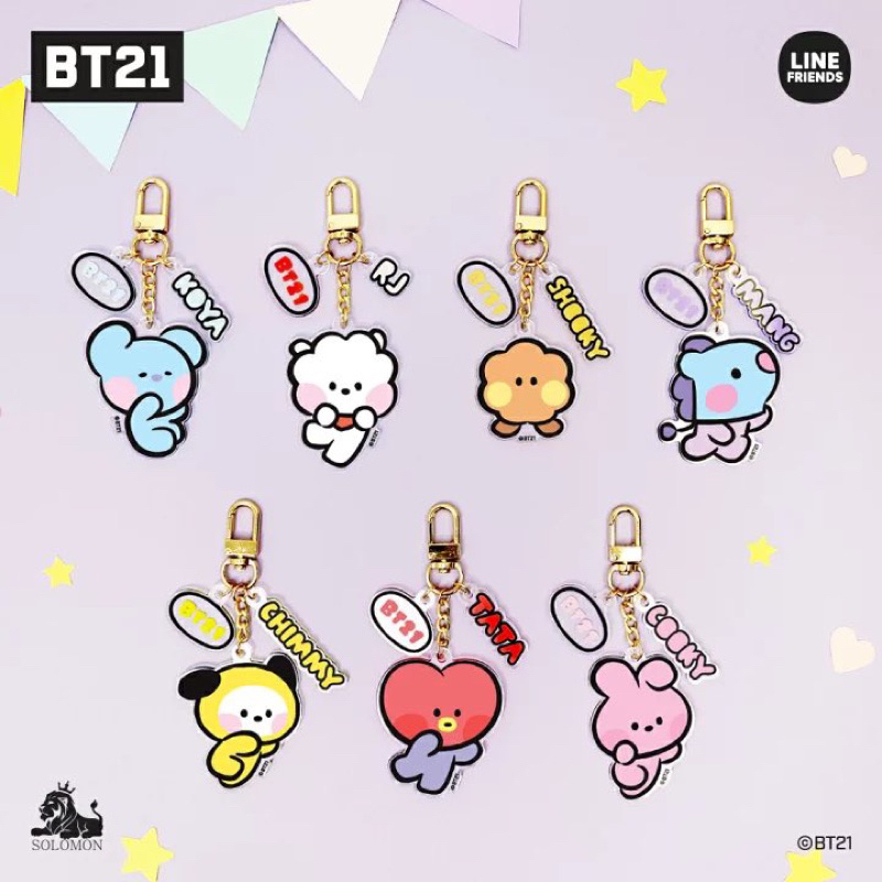 ACRYLIC KEY RING BT21 minini LINE FRIENDS Gantungan Kunci Keychain BTS