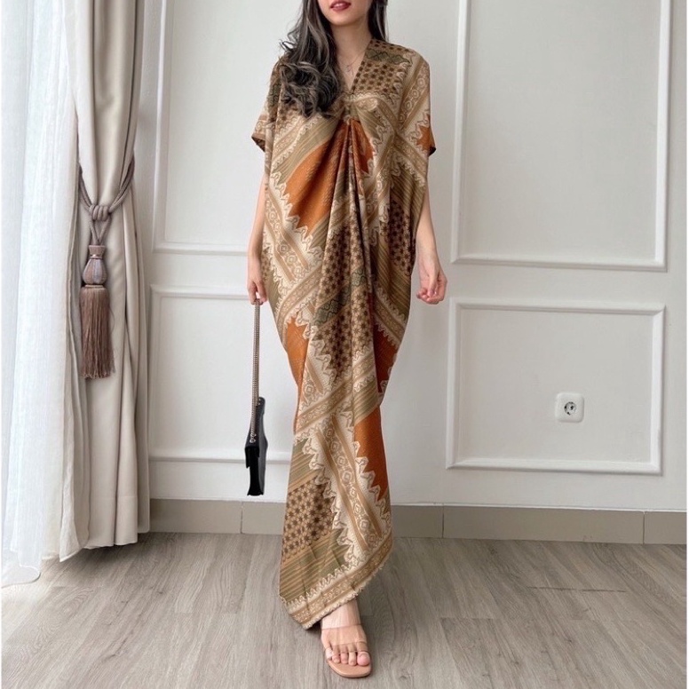 Keluaran Terbaru HERFIT  kaftan long dress  baju lebaran  kaftan panjang free pouch  8895