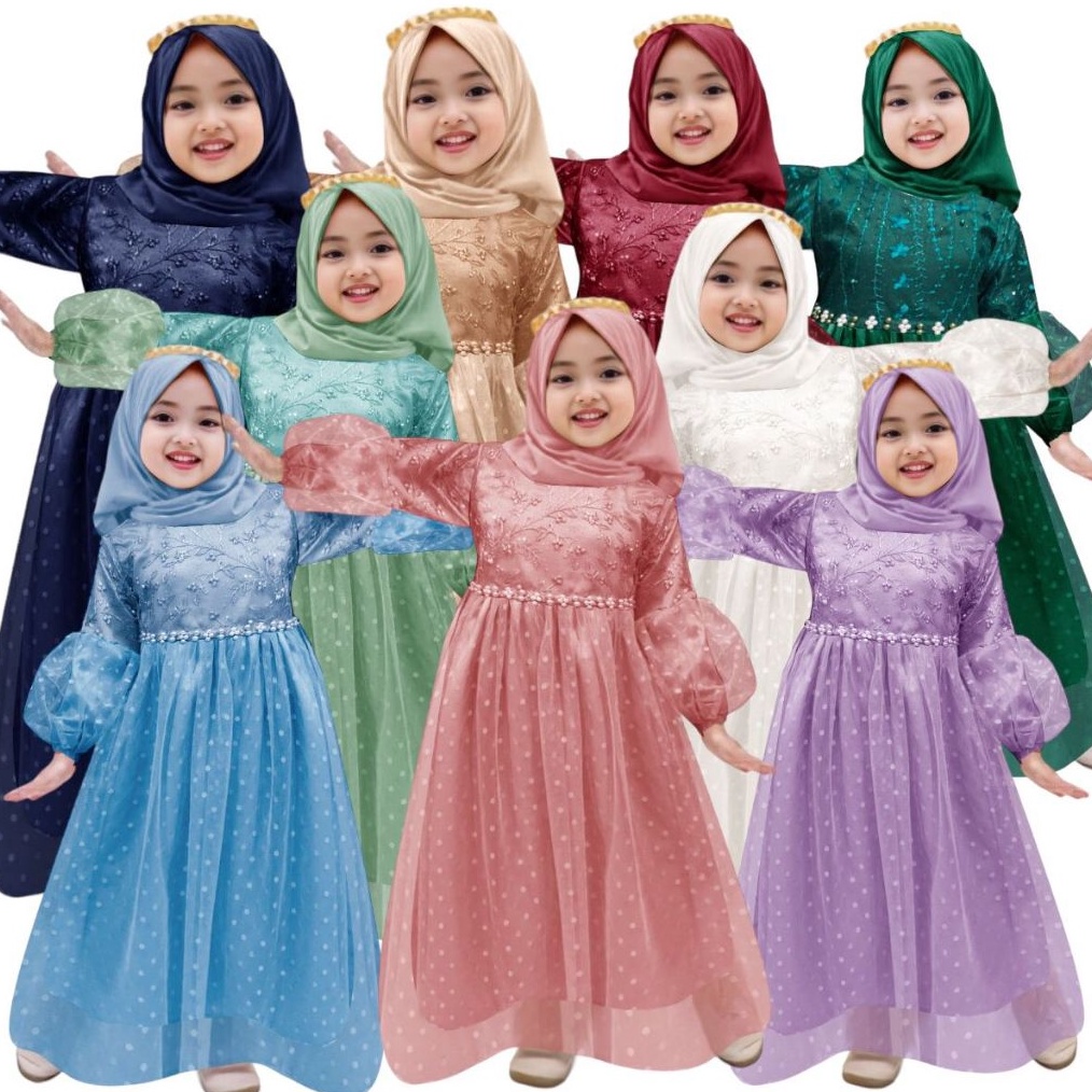 1212 COD Gamis anak perempuan Meliana 211thn  baju pesta anak perempuan muslim  baju pesta anak musl