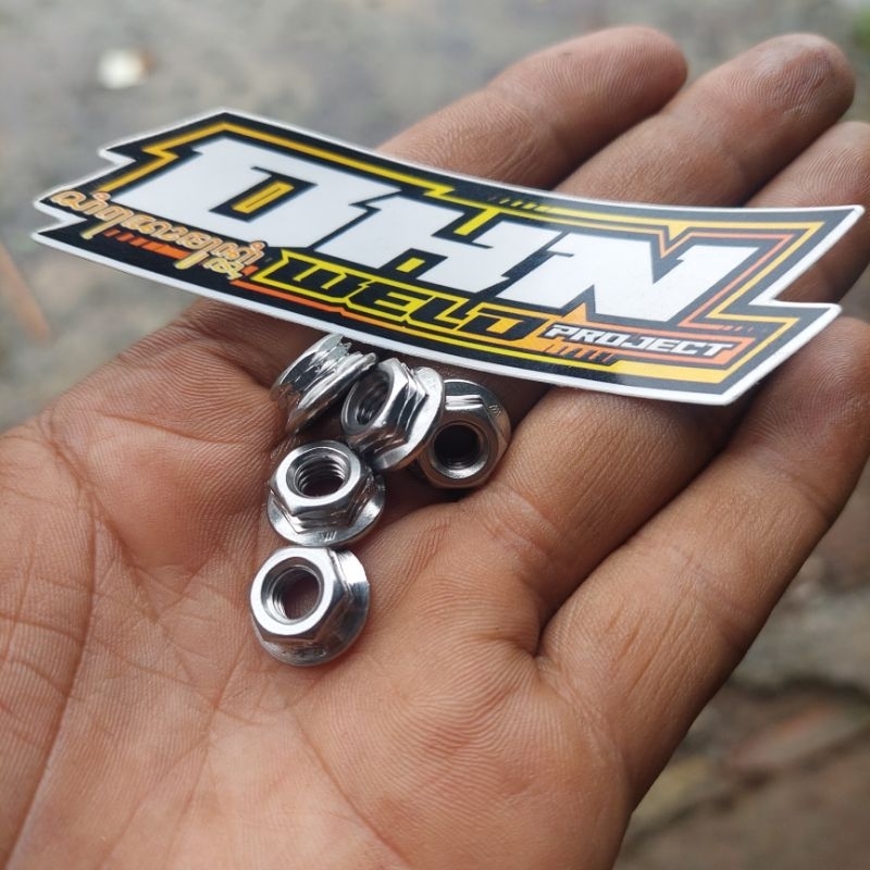 mur 10 atau mur m6 flange stainless custom bubut