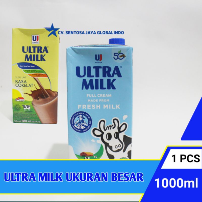 

(Beli 2 gratis 1 )Susu UHT Ultra milk Rasa Cokelat / Full Cream | 1000ml