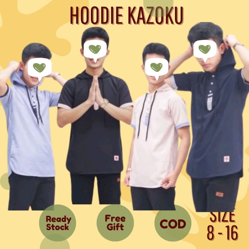 Baju Atasan Kurta Hoodie Anak Laki Laki Kazoku