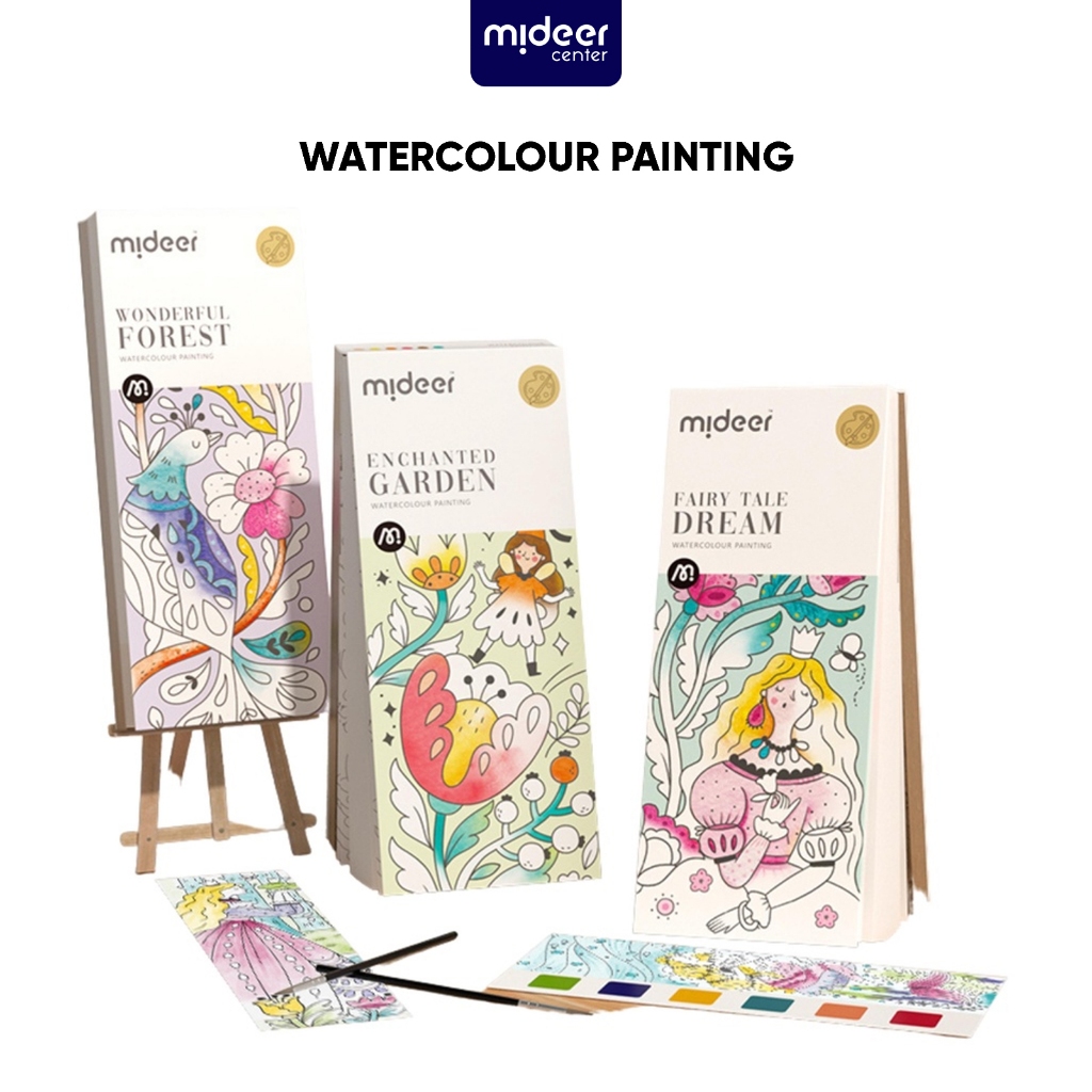Mideer Watercolor Painting Book Magic Water Painting Buku Mewarnai Anak