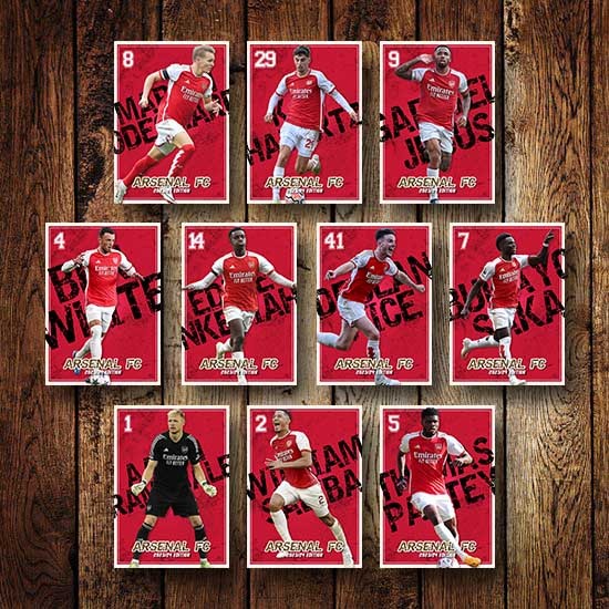 Poster Card Bola - Pemain Arsenal Edisi 2023/24