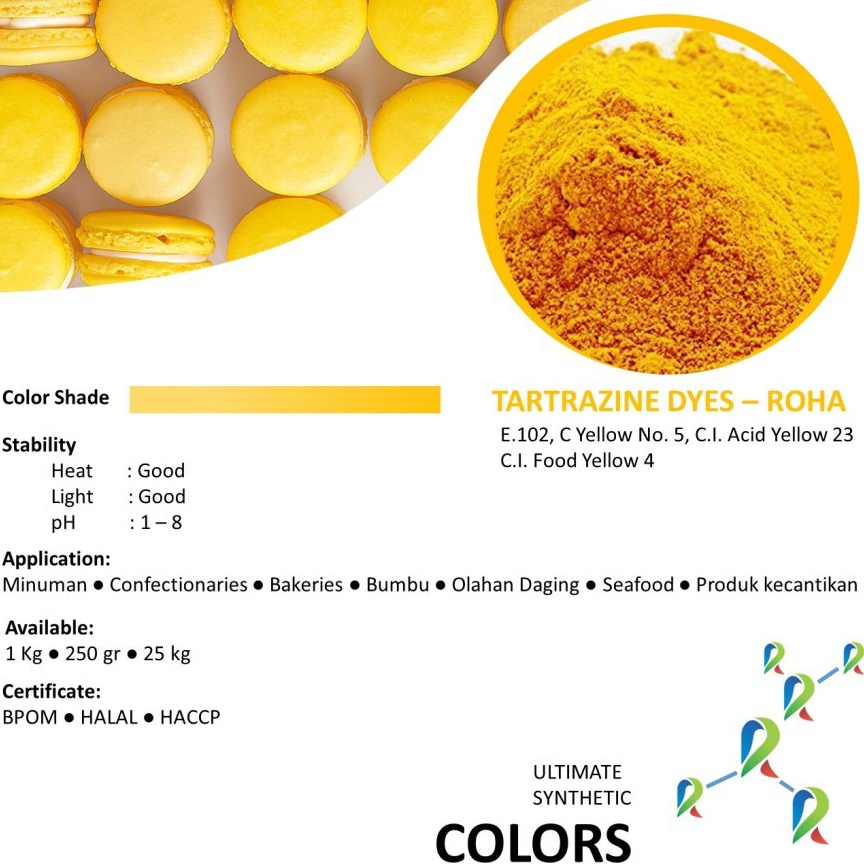 

SAW272 99 BRANDS FESTIVAL Pewarna Makanan Tartrazine EX ROHA 1 GR