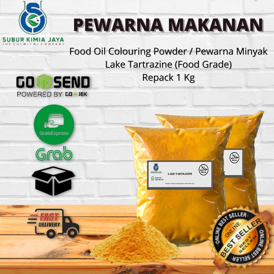 

YBF682 PAKET LENGKAP Pewarna Bubuk Oil Minyak Tartrazine Kuning 1KG