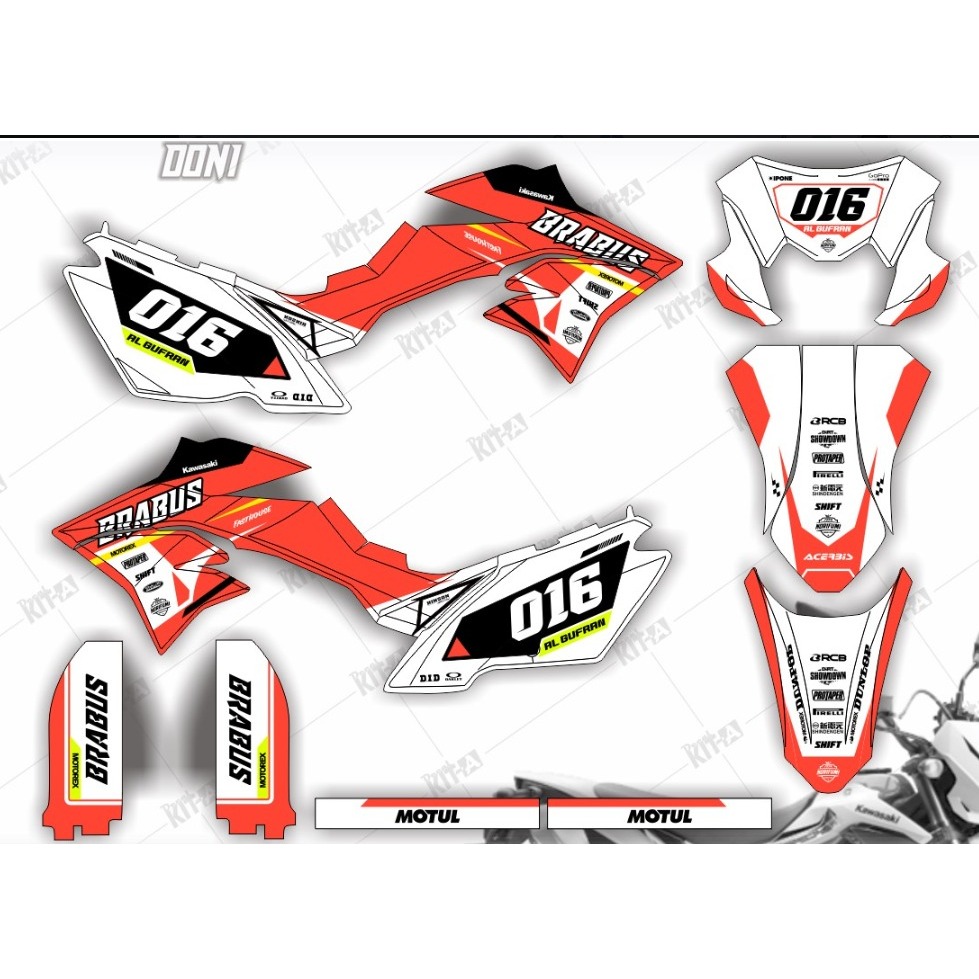 Decal New Dtracker se stiker dtracker 150 stiker kawasaki dtracker Putih Oren full body custom