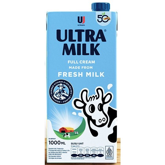 

ULTRA UHT PLAIN 1 LITER | FULL CREAM | MADE FROM | FRESH MILK | ULTRAJAYA | 1000 ML | 1 KARTON