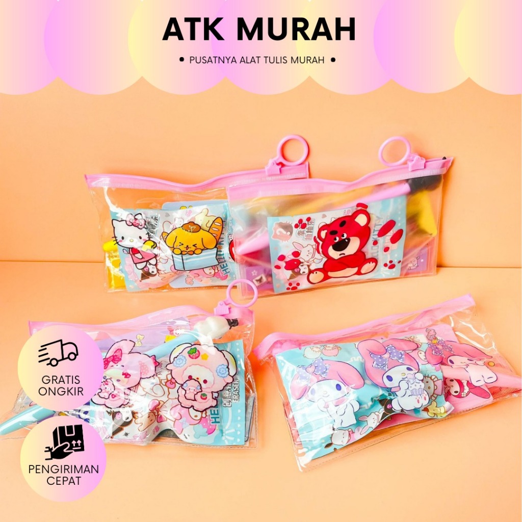 

super murah Paket pouch viral SANRIO terjangkau dibawah 9k isi lengkap bisa pilih model cinamorol kuromi melody COD