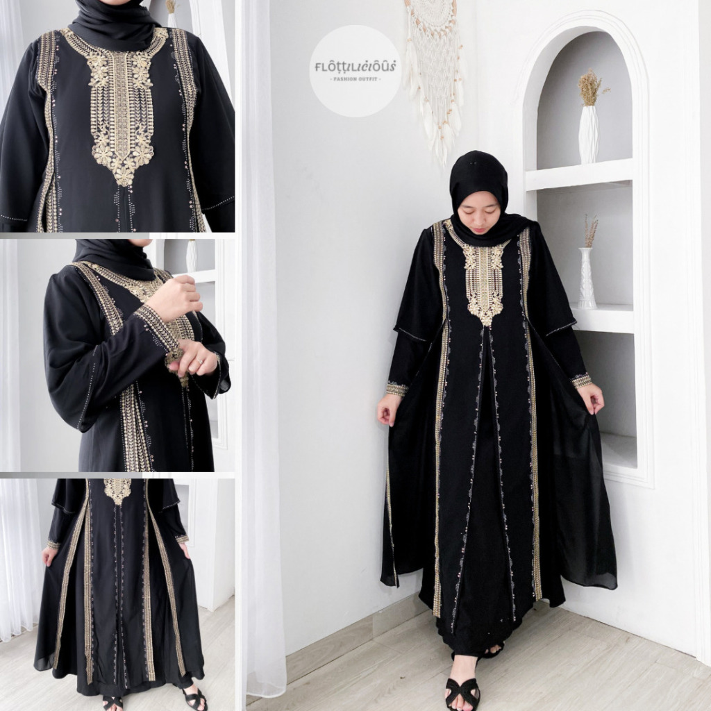 ABAYA JENNA - FLOTTILICIOUS / gamis lebaran / abaya brokat / abaya wanita / dress muslim / kaftan le