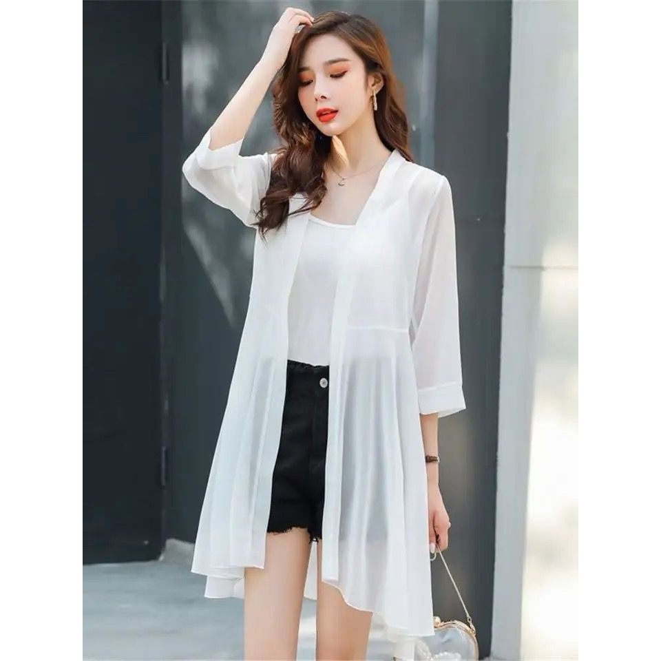 beststore_id96 - Long Outer Transparan / Outer Wanita / Long outer Holiday / Long Cardigan Basic Pol