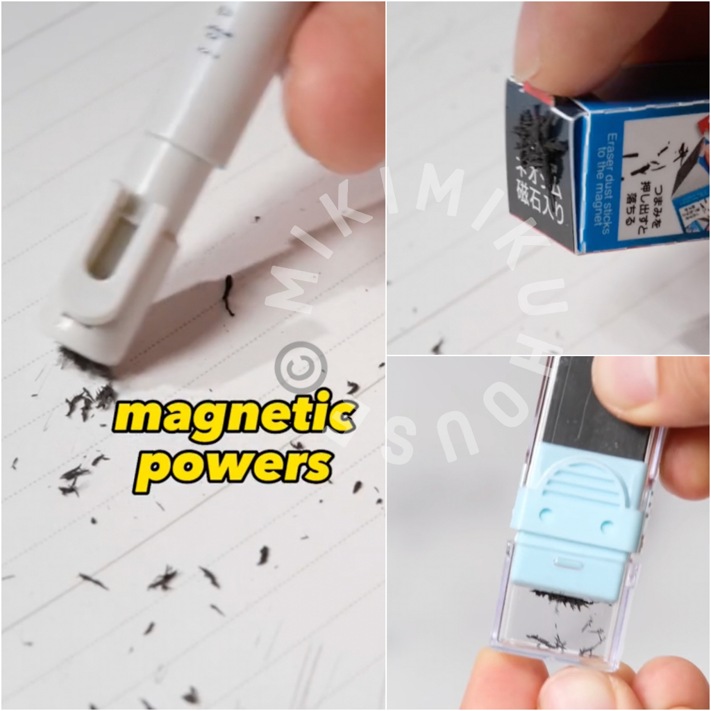 

JAPAN MAGNET DUST ERASER JEPANG PENGHAPUS DEBRIS DEBRI MAGNETIC KESHIGOMU BUBUK KUTSUWA STATIONERY PENCIL PENSIL MEKANIK MECHANICAL MECHANIC UNIBALL PENTEL UNI
