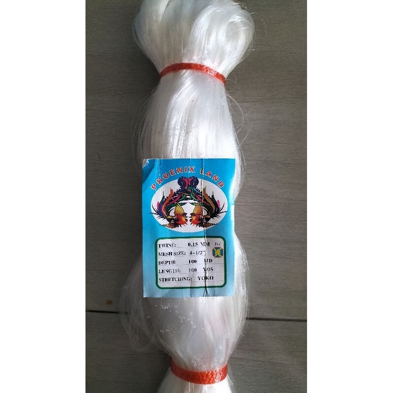 jaring ikan 4½ inchi,0.15"100md/100yds yoko jaring ikan danau waduk bendungan