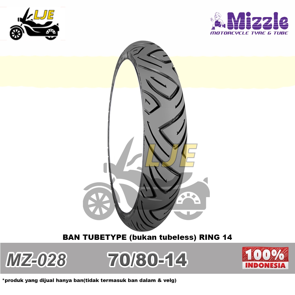 Ban Motor Ring 14 Mizzle 70/80-14 MZ028 Tubetype (bukan tubeless) - Ban Baru