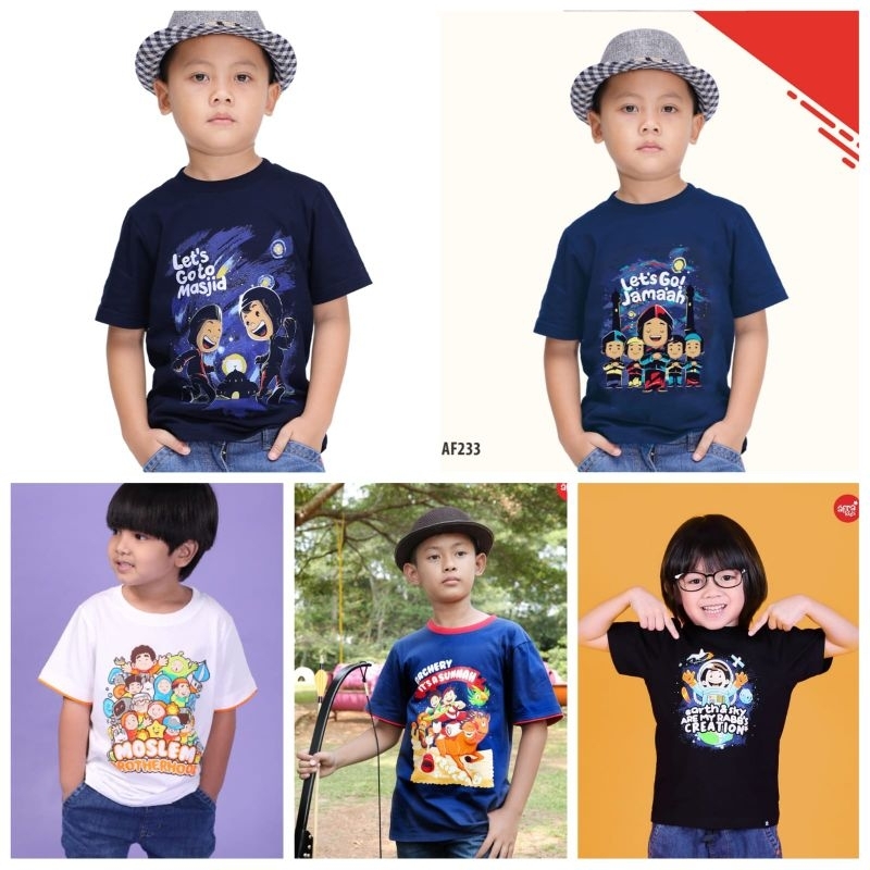 SALE KAOS AFRAKIDS LENGAN PENDEK KAOS ANAK MUSLIM