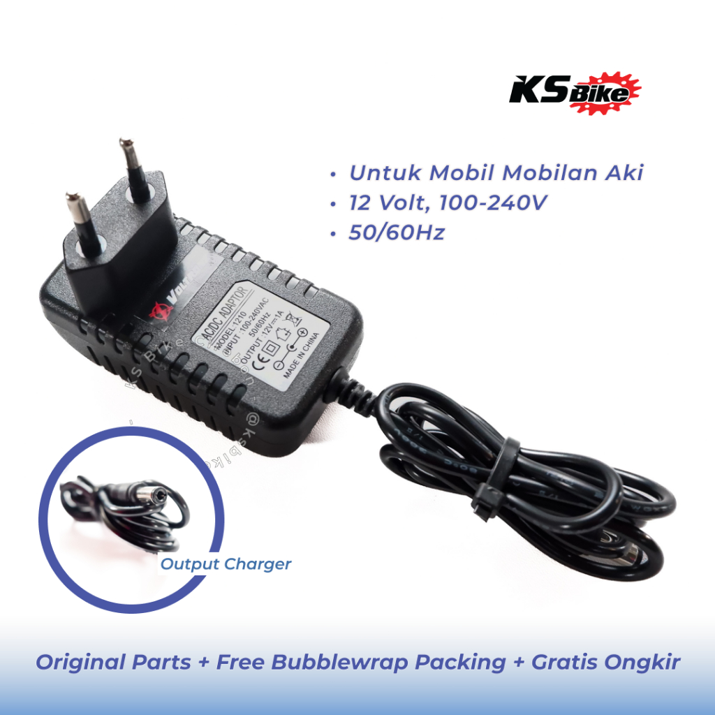 Charger Mainan Aki Mobil Motor Listrik Aki Kering 6V 12V Cas Adaptor