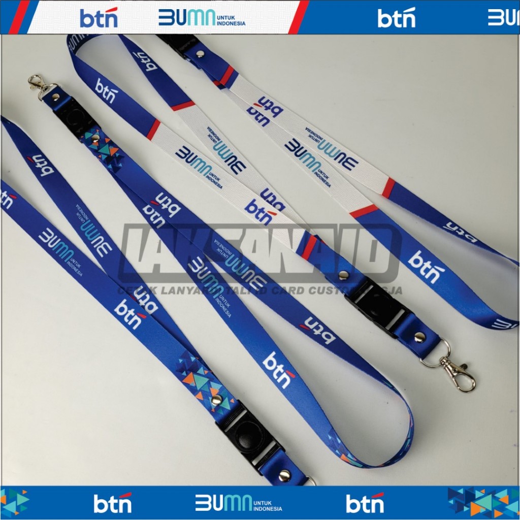LANYARD Tali ID Card BANK BTN BUMN FULL PRINT PLUS HOLDER