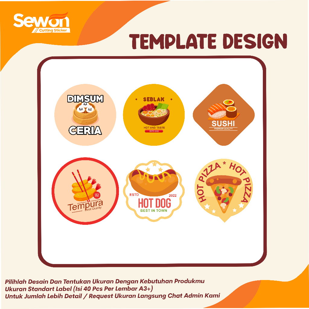 

Sticker makanan | free template | sticker cutting | sticker label